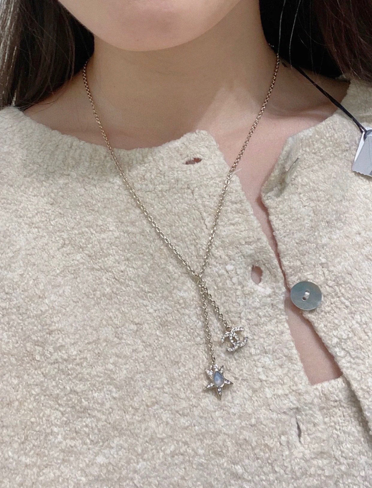 CHANEL P80 Crystal Double-C Necklace