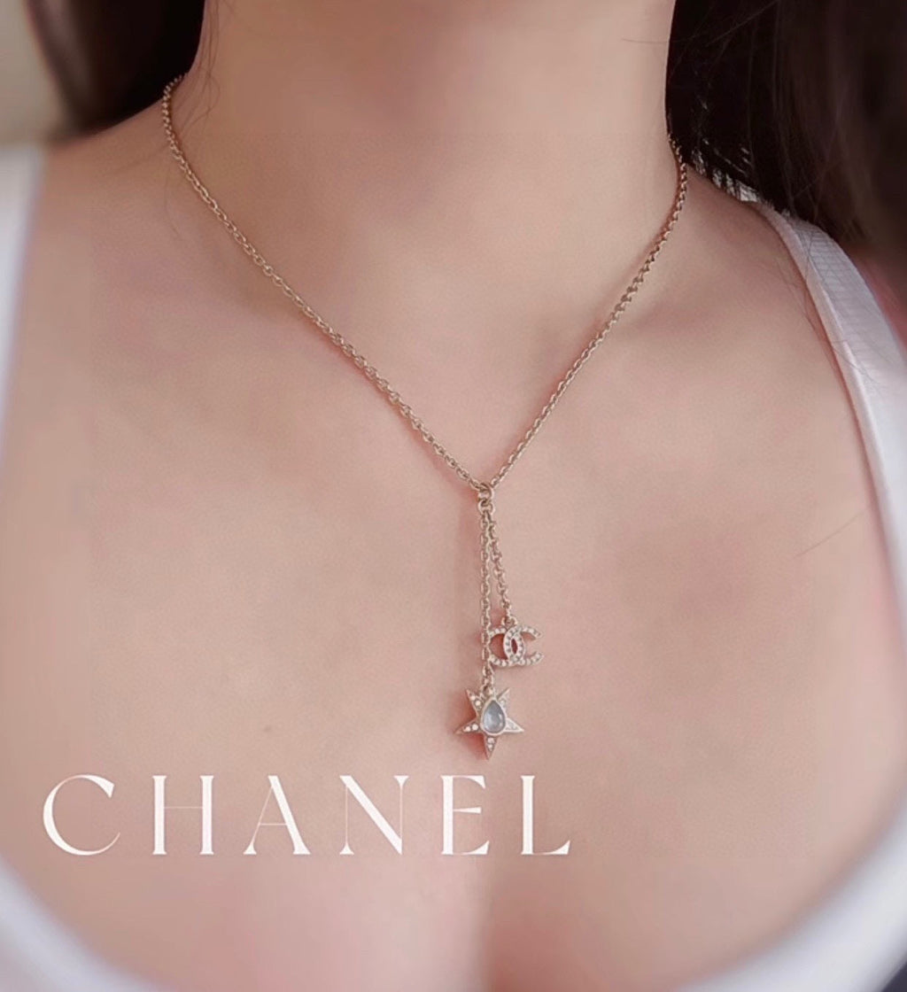 CHANEL P80 Crystal Double-C Necklace