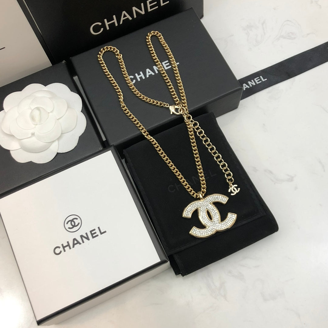 CHANEL Crystal Double-C Necklace