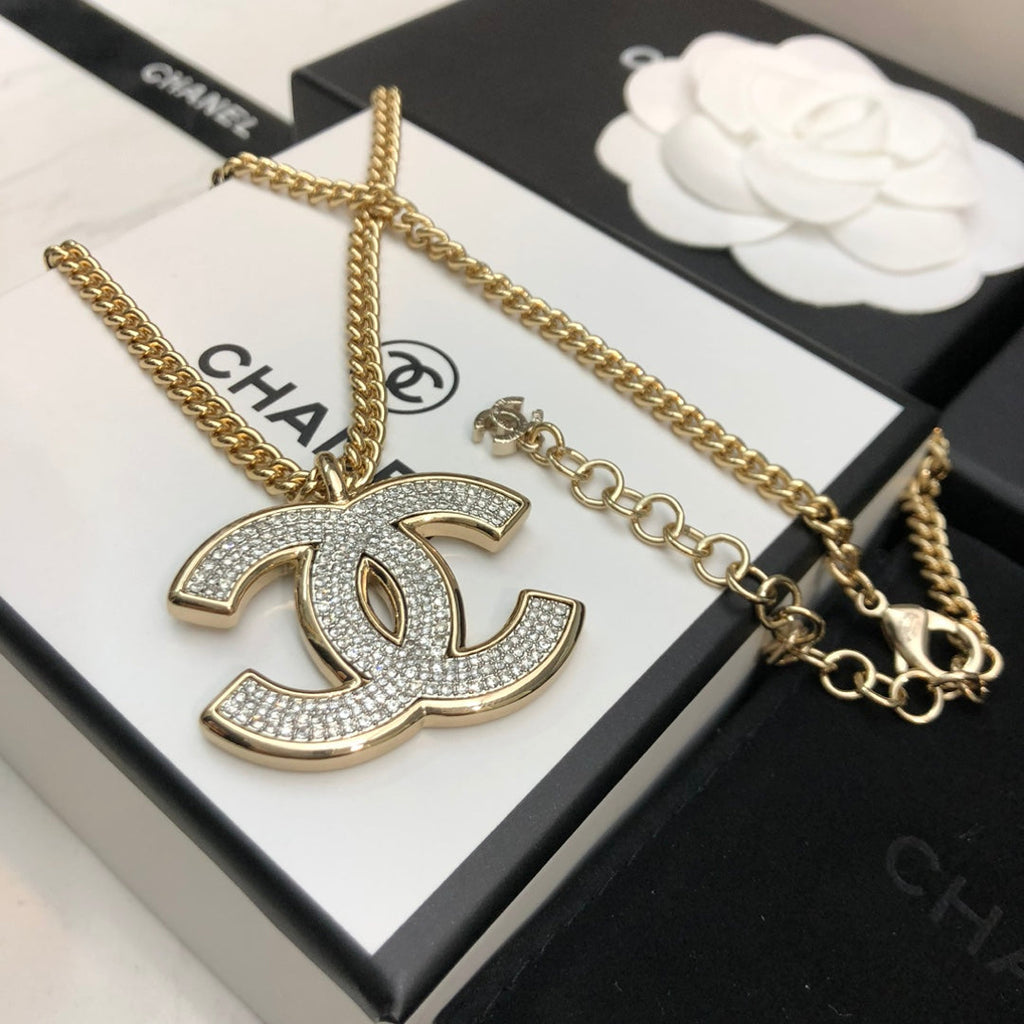 CHANEL Crystal Double-C Necklace