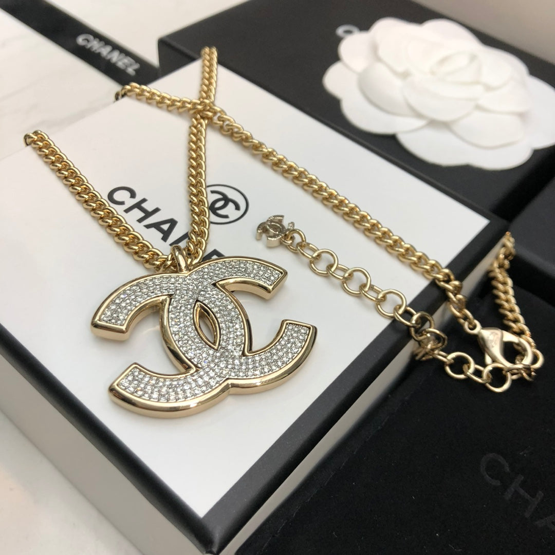CHANEL Crystal Double-C Necklace