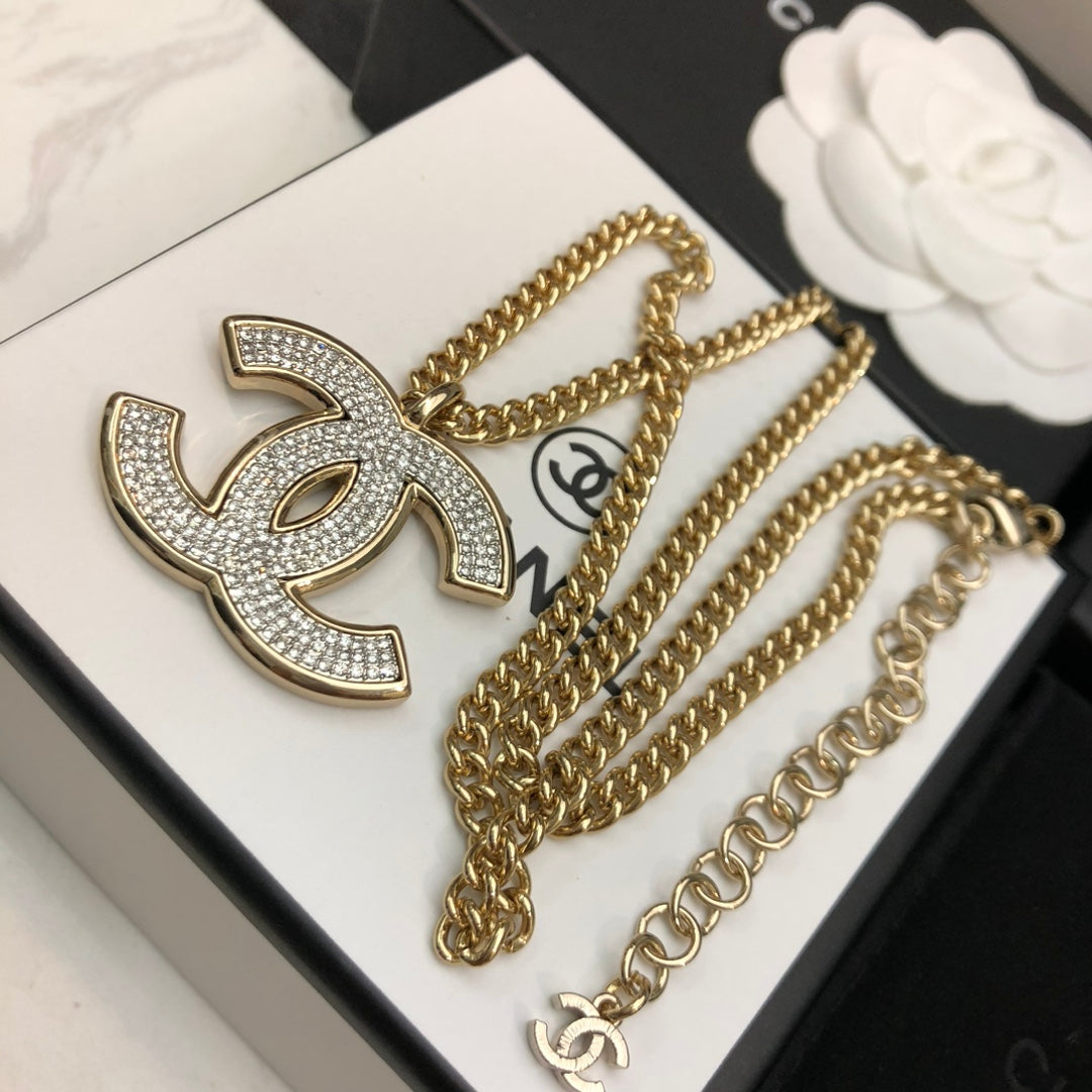 CHANEL Crystal Double-C Necklace