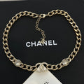 CHANEL P80 Crystal Double-C Choker Necklace