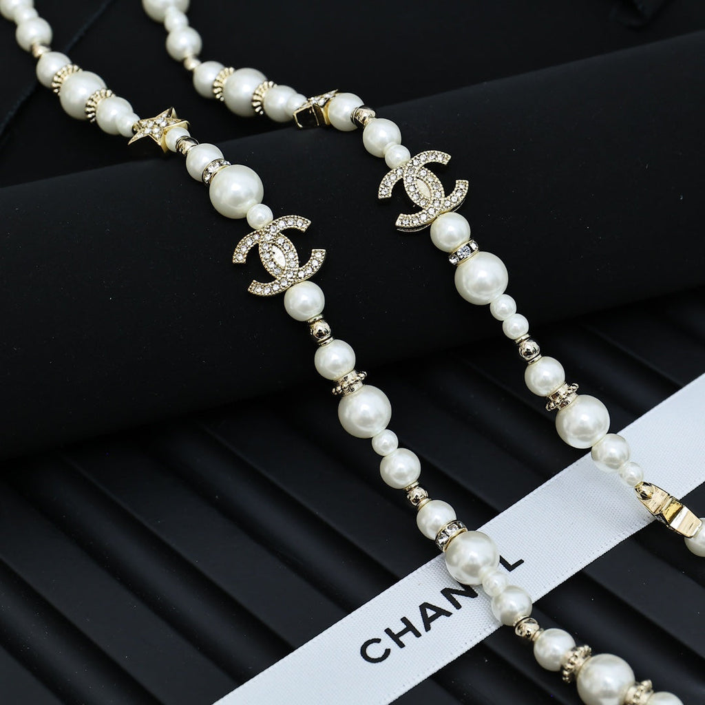 CHANEL Pearl Long Necklace