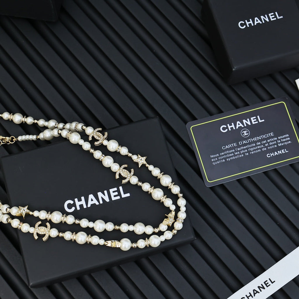 CHANEL Pearl Long Necklace