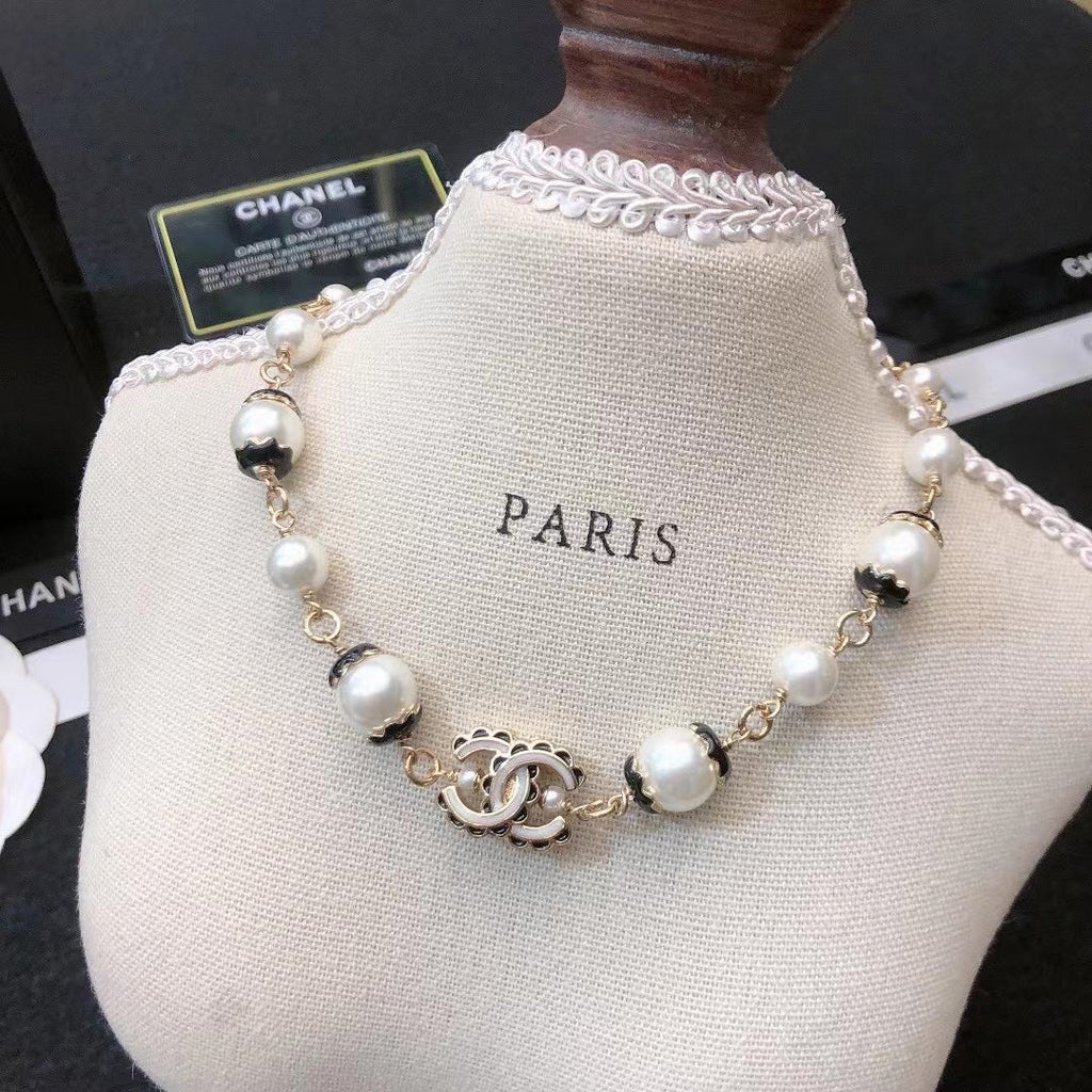 CHANEL Enamel Double-C Necklace