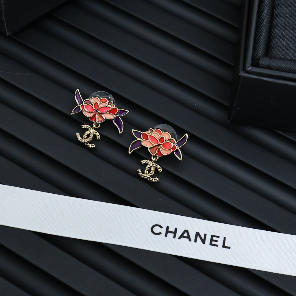 CHANEL Enamel Double-C Earrings