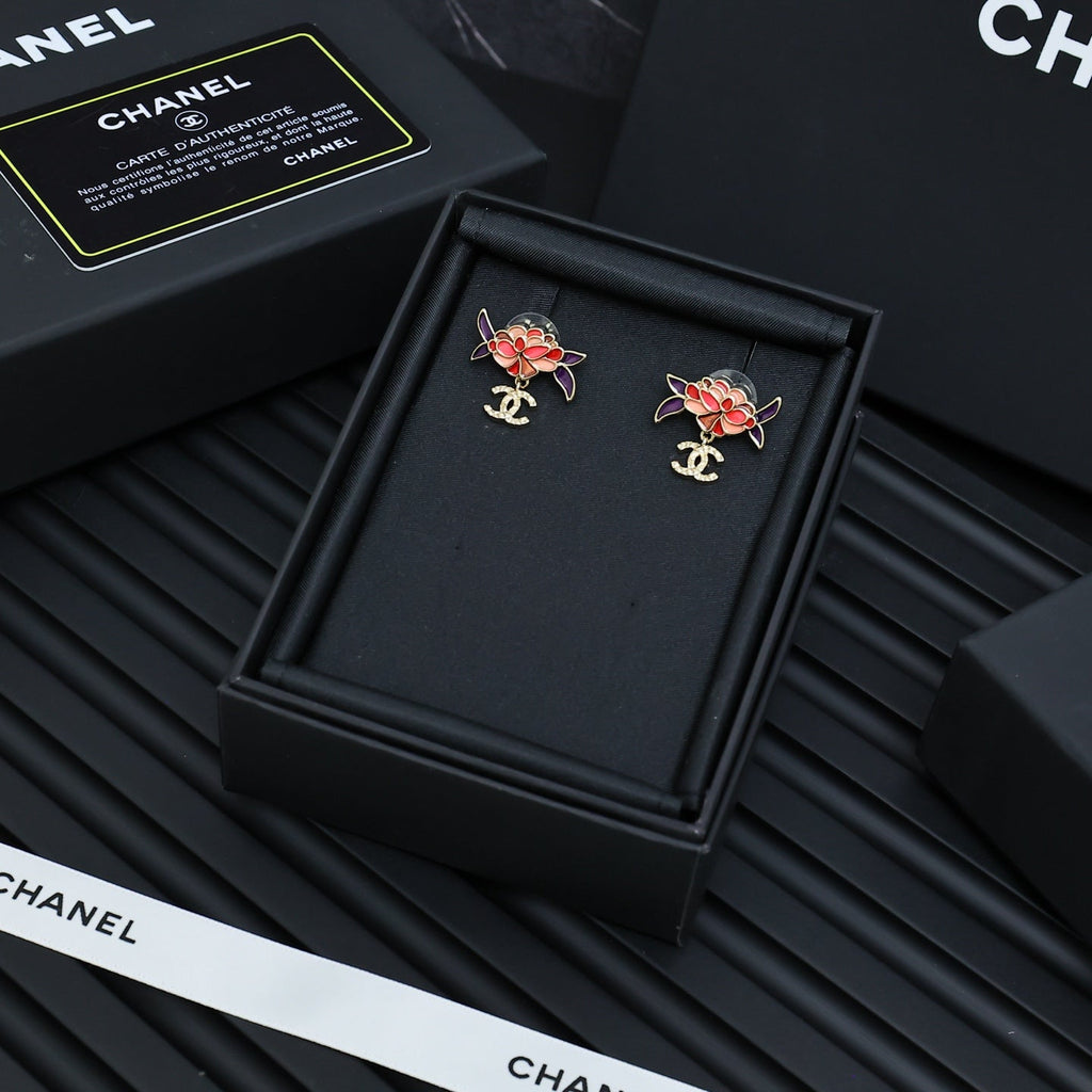 CHANEL Enamel Double-C Earrings