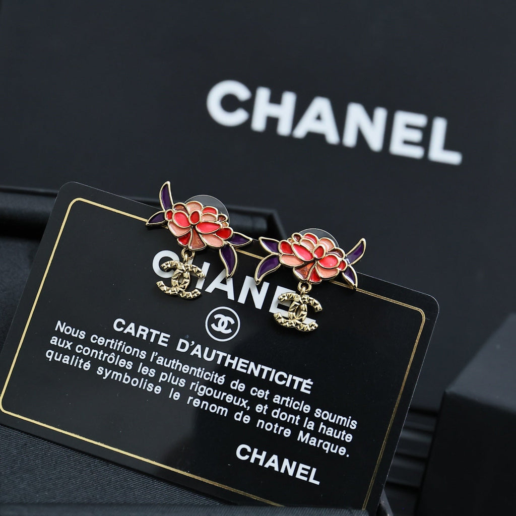 CHANEL Enamel Double-C Earrings