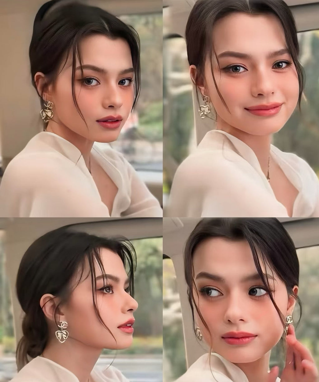 CHANEL Enamel Bow Earrings