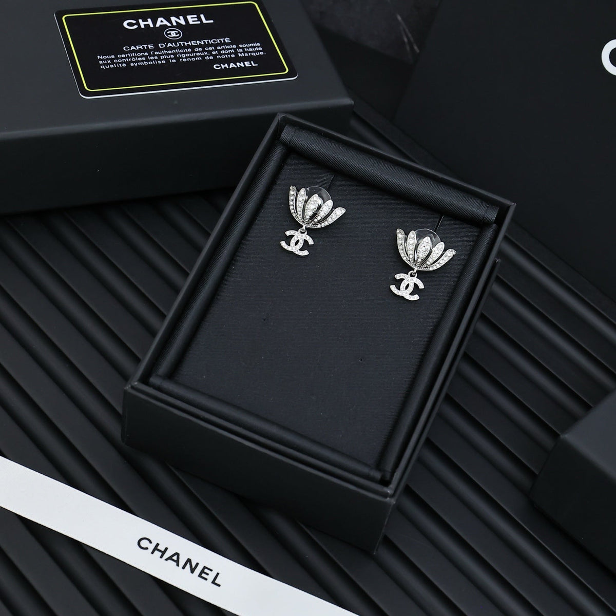 CHANEL Crystal Earrings