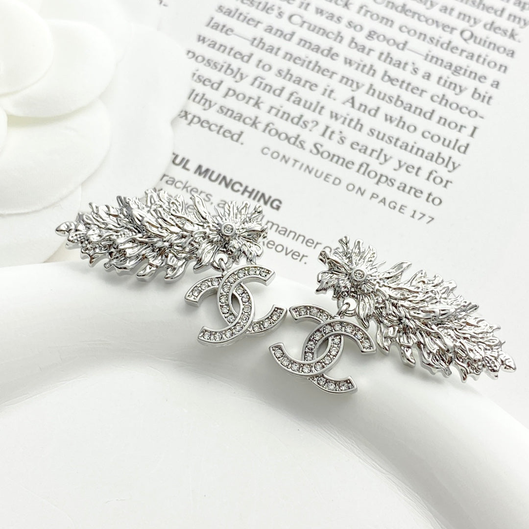 CHANEL Crystal Double-C Pendant Necklace