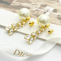 DIOR Pearl Crystal Tassel Earrings