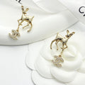 CHANEL Crystal Enamel Double-C Pendant Necklace