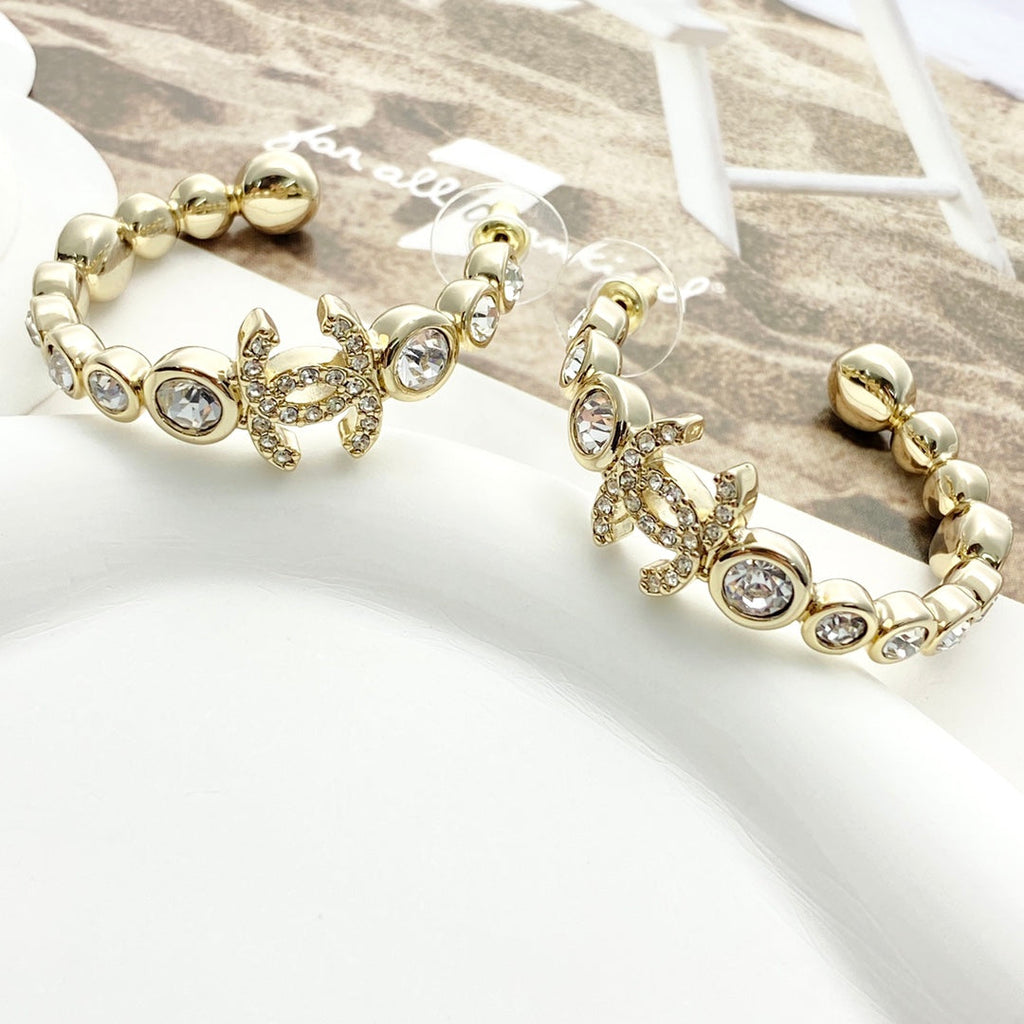 CHANEL Crystal Double-C Earrings
