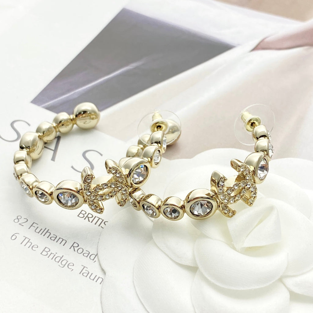CHANEL Crystal Double-C Earrings