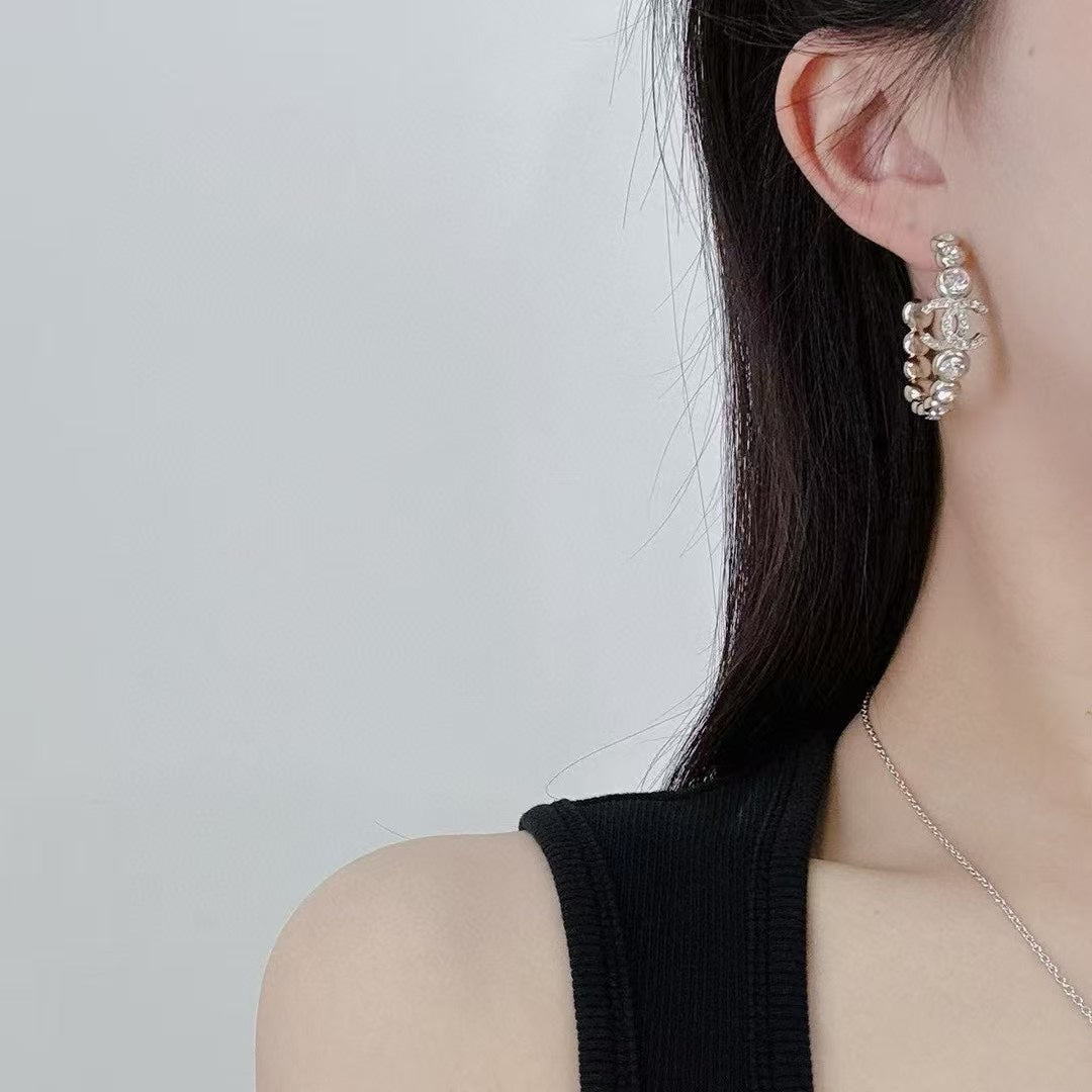 CHANEL Crystal Double-C Earrings