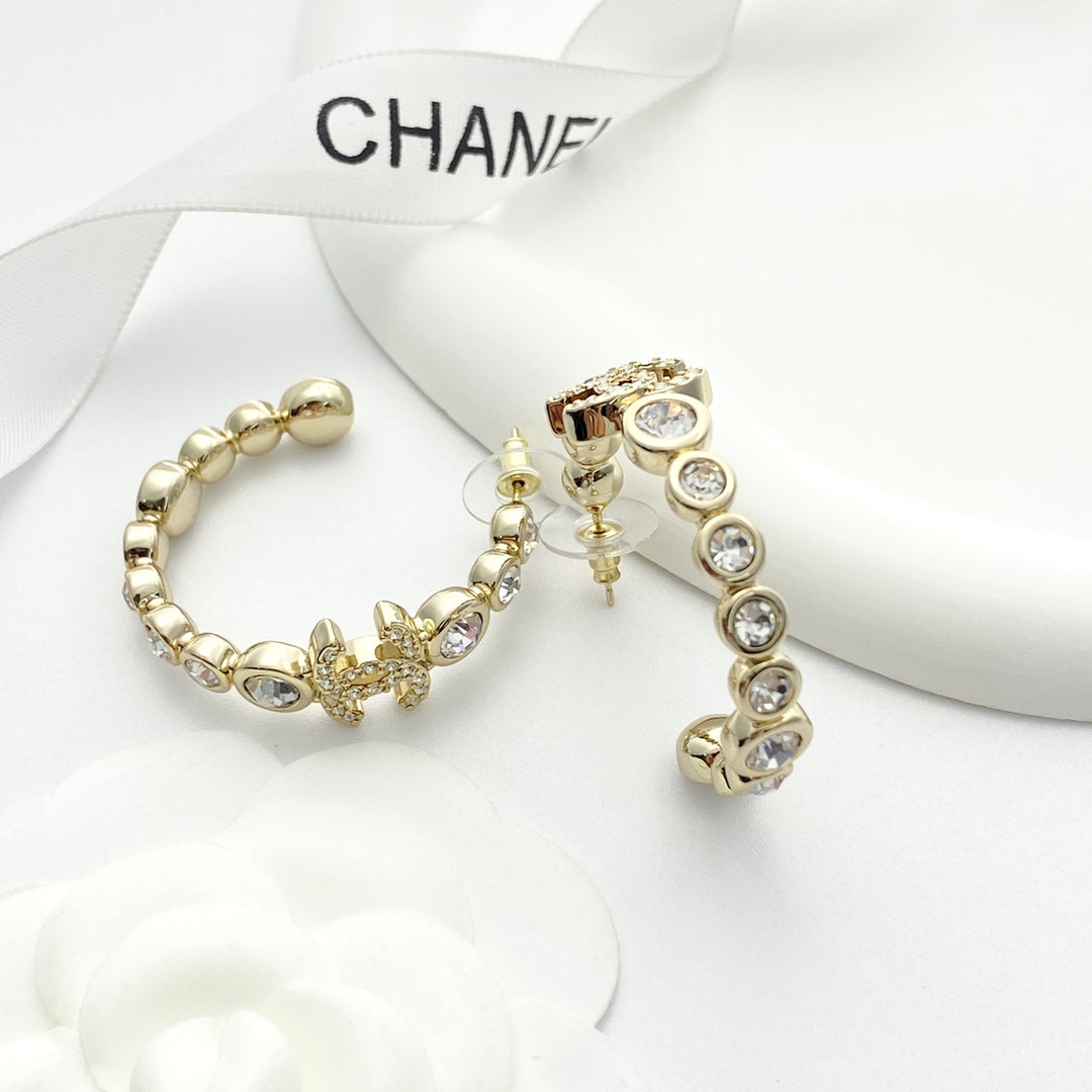 CHANEL Crystal Double-C Earrings
