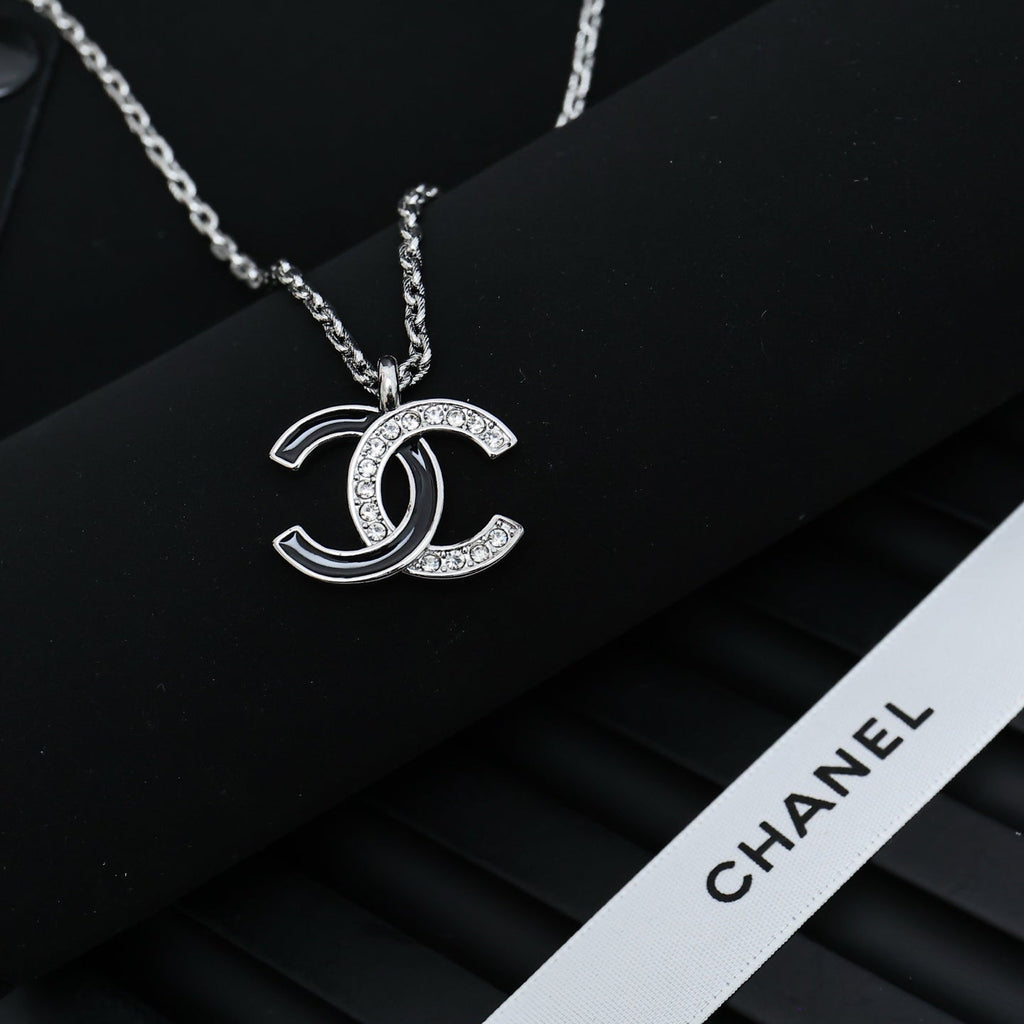 CHANEL Crystal Enamel Double-C Necklace