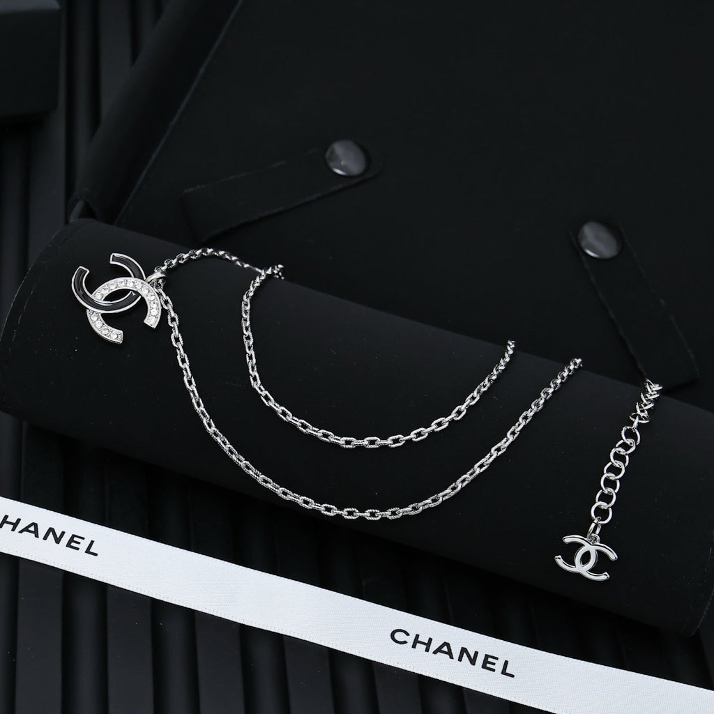 CHANEL Crystal Enamel Double-C Necklace