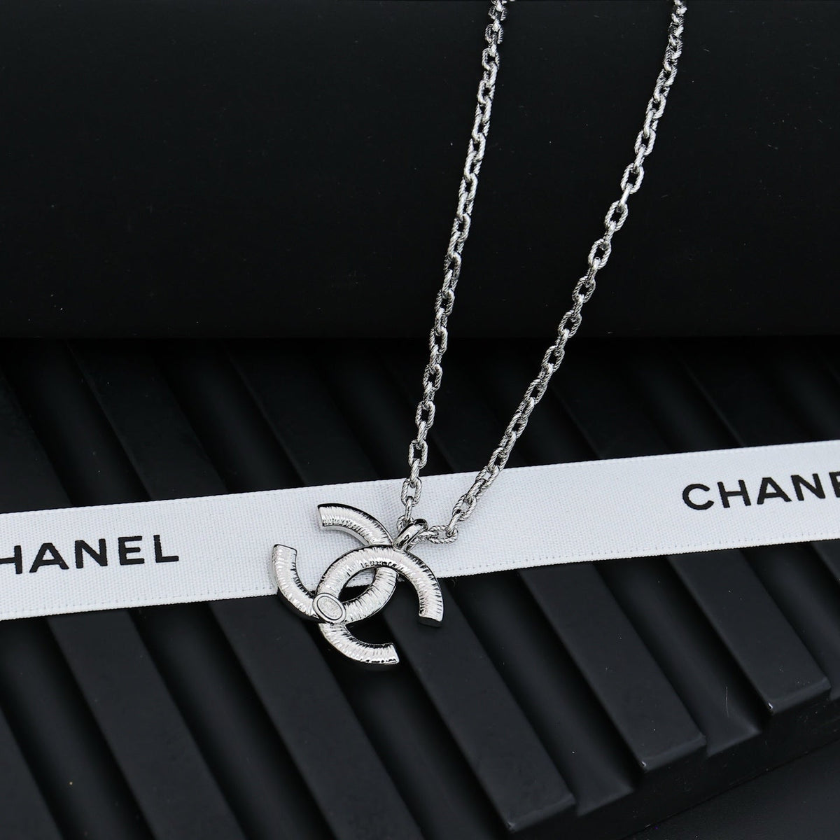CHANEL Crystal Enamel Double-C Necklace