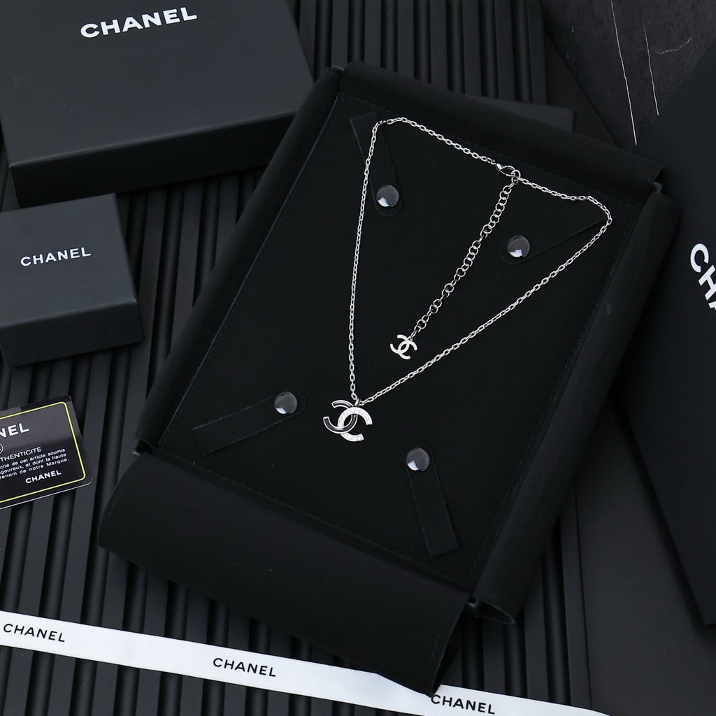 CHANEL Crystal Enamel Double-C Necklace