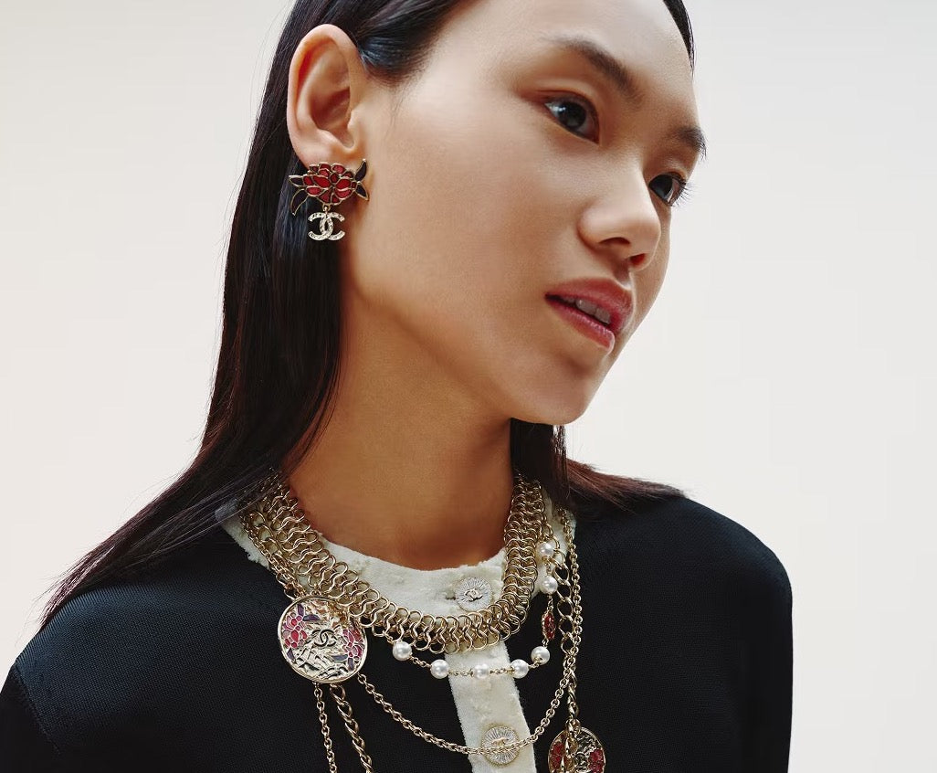 CHANEL Enamel Double-C Earrings