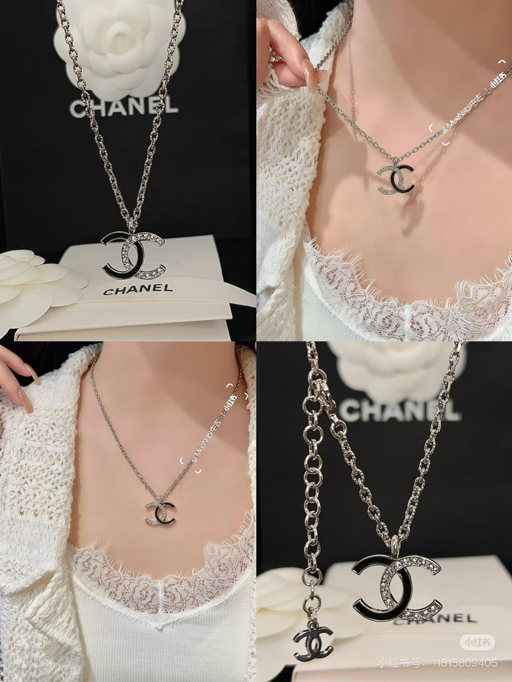 CHANEL Crystal Enamel Double-C Necklace