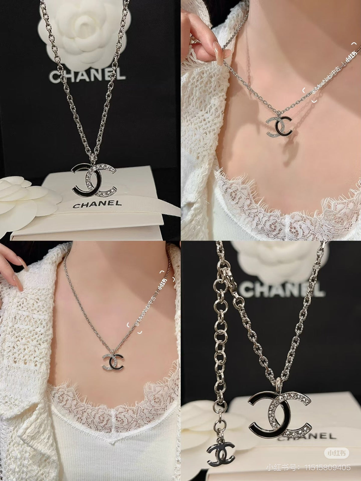 CHANEL Crystal Enamel Double-C Necklace