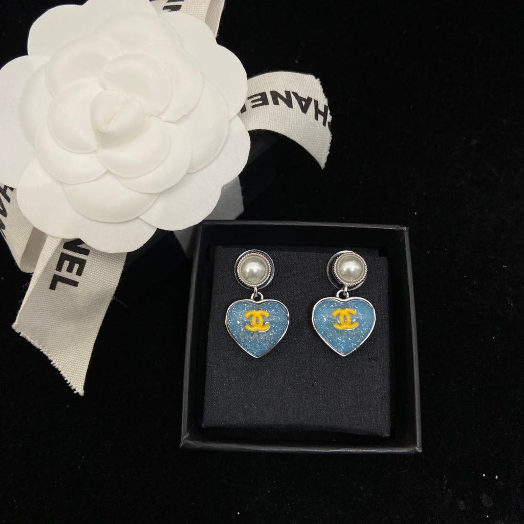 CHANEL Pearl Enamel Double-C Earrings