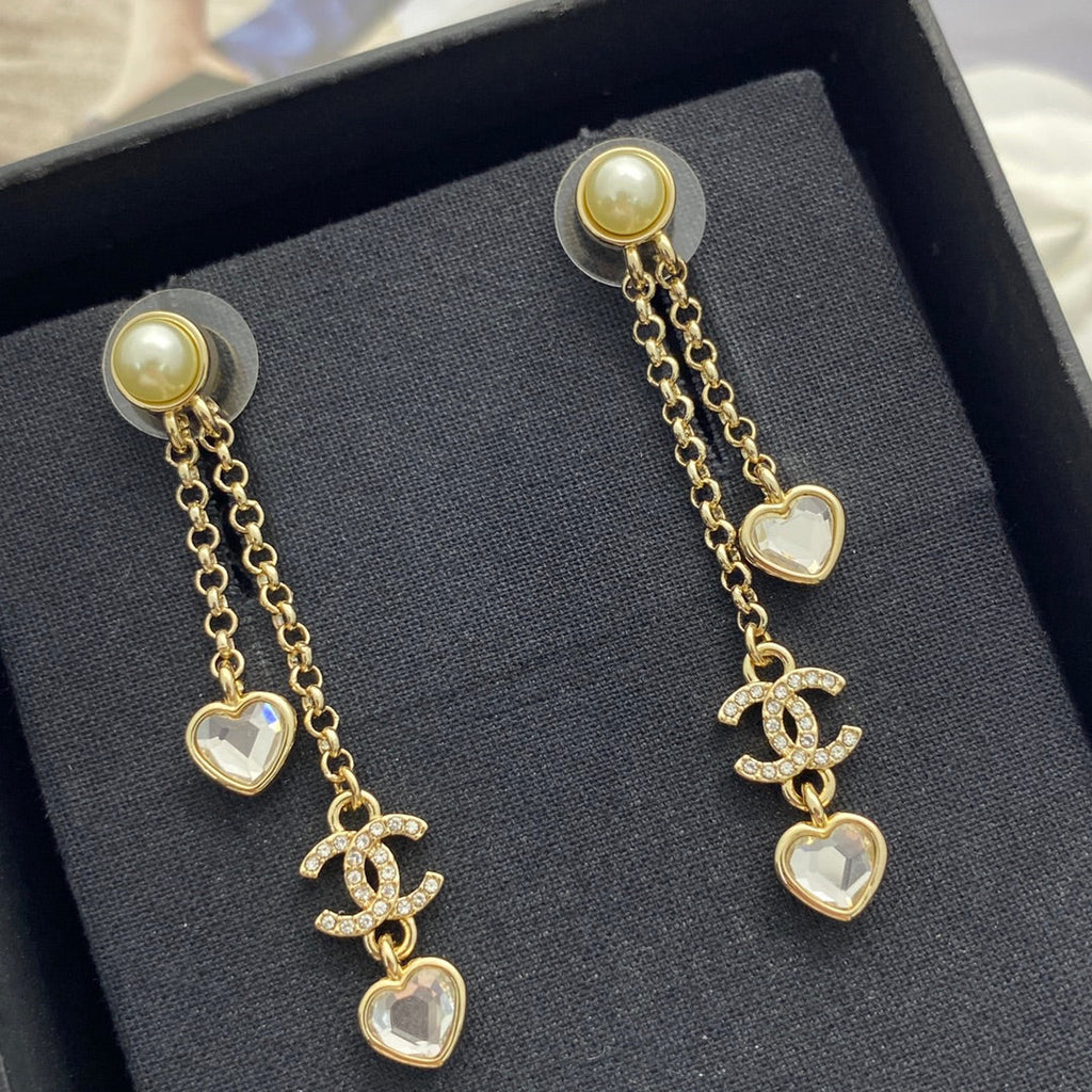 CHANEL Crystal Tassel Pendant Necklace