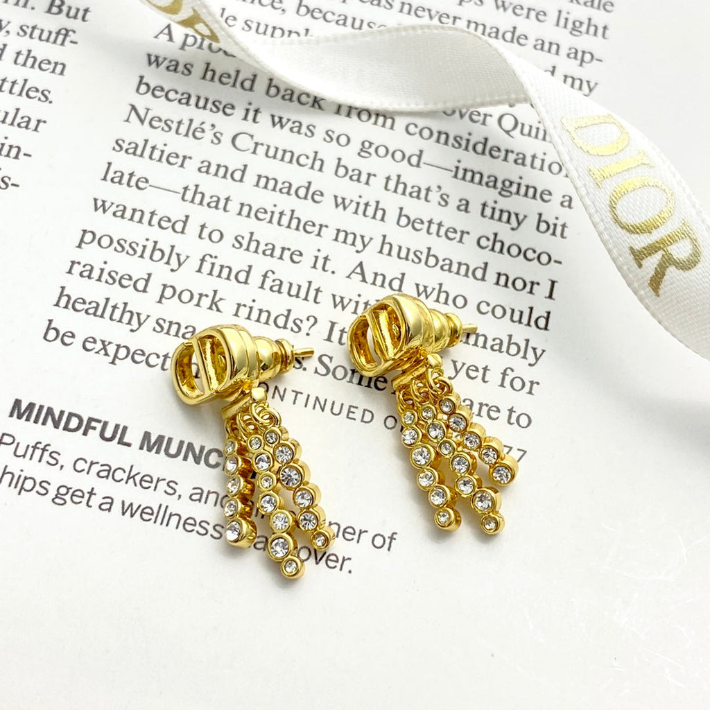 DIOR Crystal Tassel Earrings