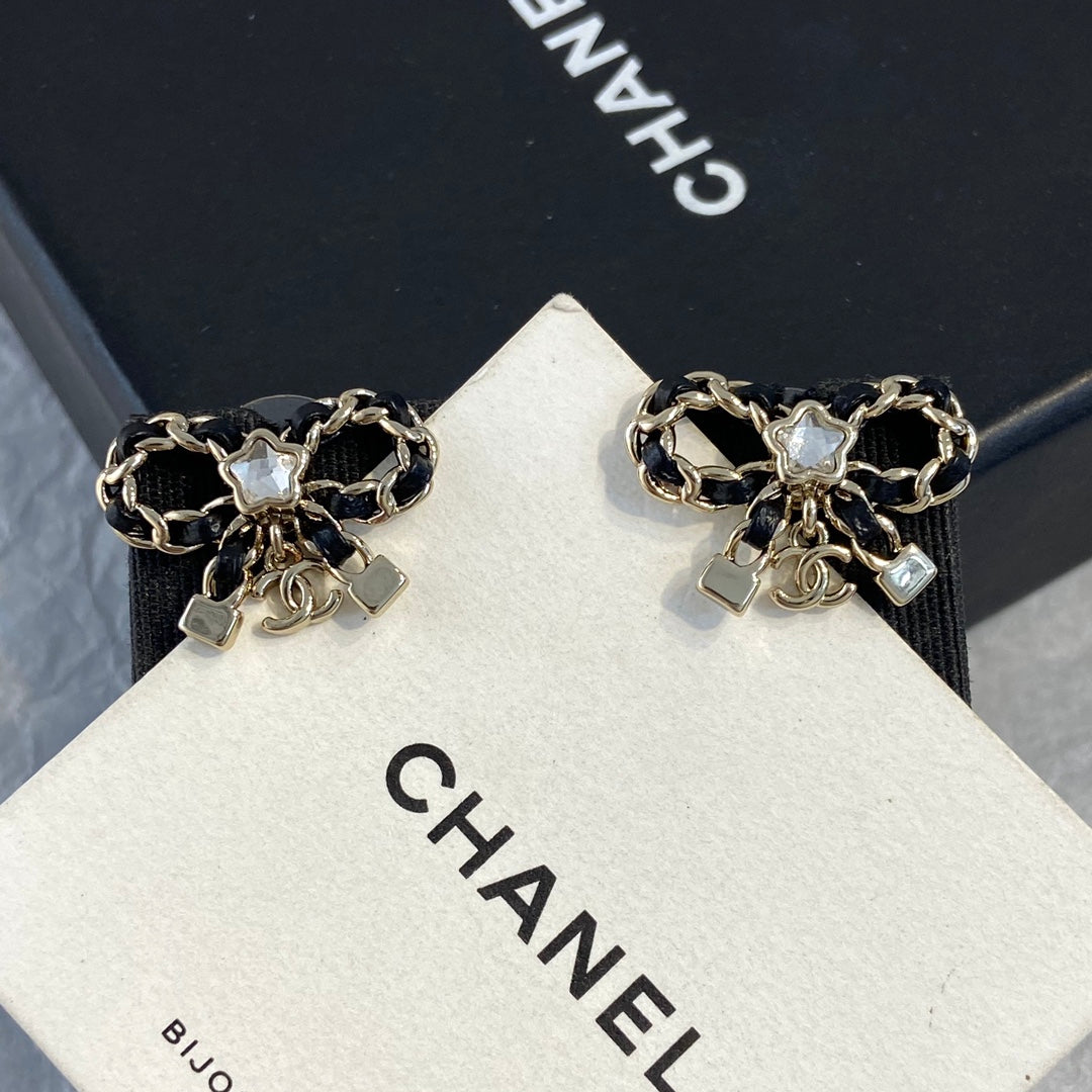 SWAROVSKI Crystal Double-C Bow Earrings