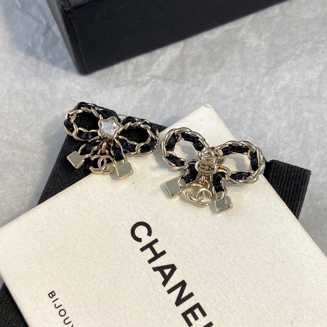 SWAROVSKI Crystal Double-C Bow Earrings