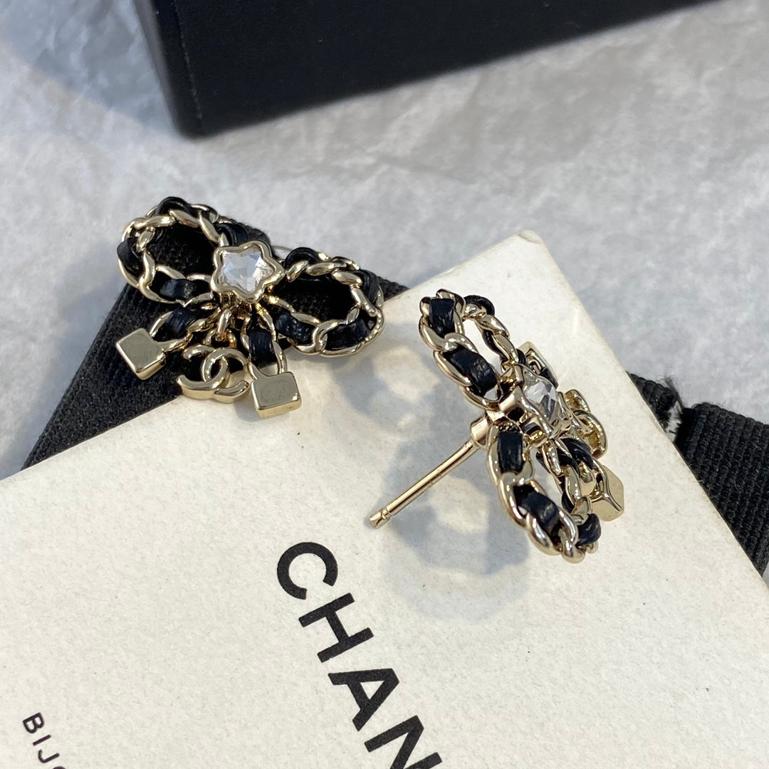 SWAROVSKI Crystal Double-C Bow Earrings