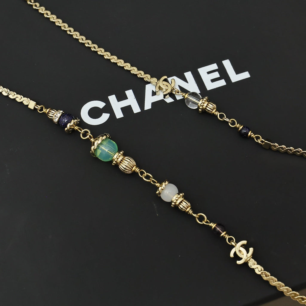 CHANEL Crystal Double-C Long Necklace