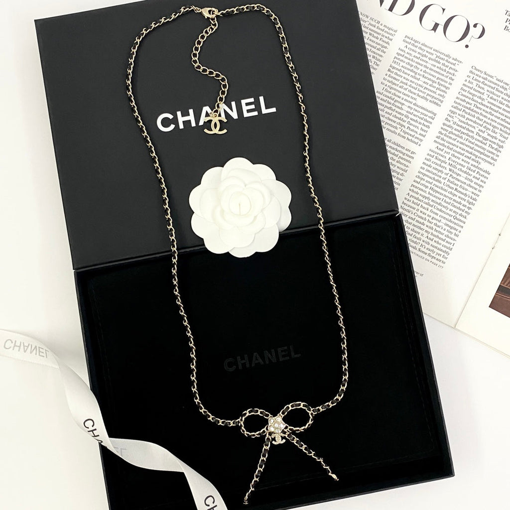 CHANEL Crystal Double-C Long Necklace