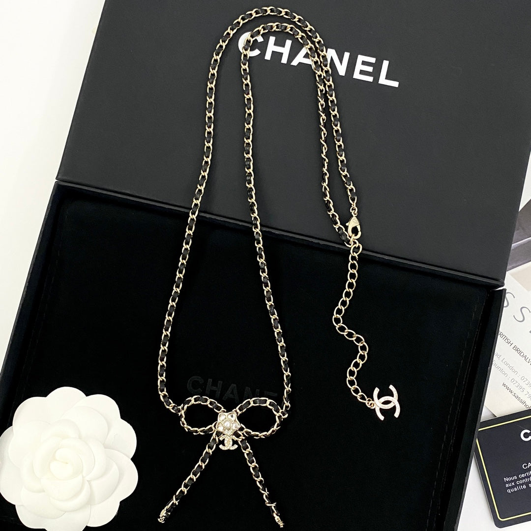CHANEL Crystal Double-C Long Necklace