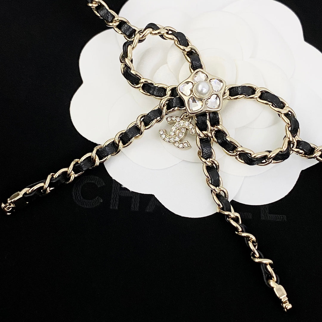 CHANEL Crystal Double-C Long Necklace