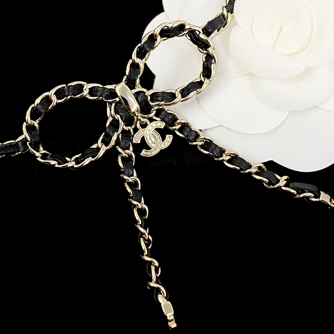 CHANEL Crystal Double-C Long Necklace