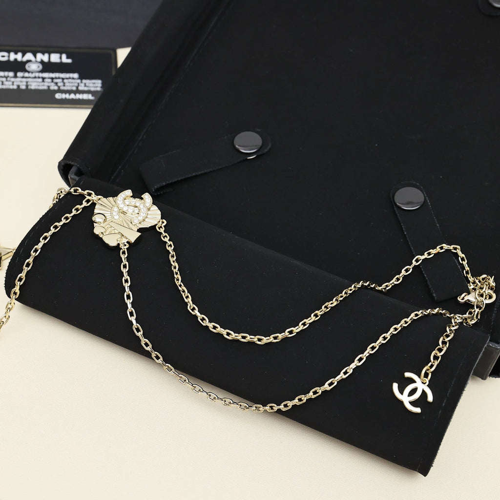 CHANEL Crystal Tassel Necklace