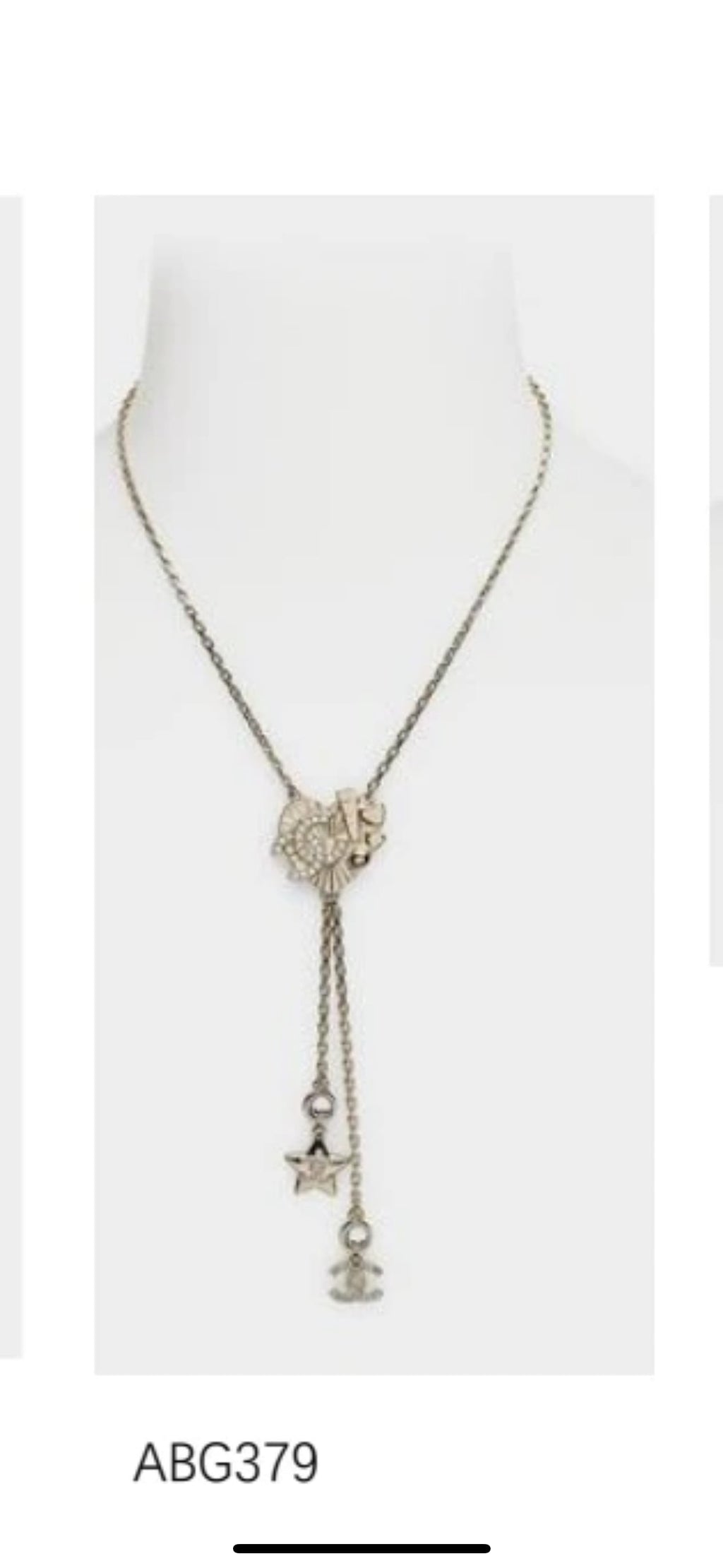CHANEL Crystal Tassel Necklace