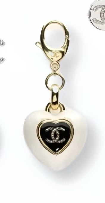 CHANEL Metal Heart Keychain Chain