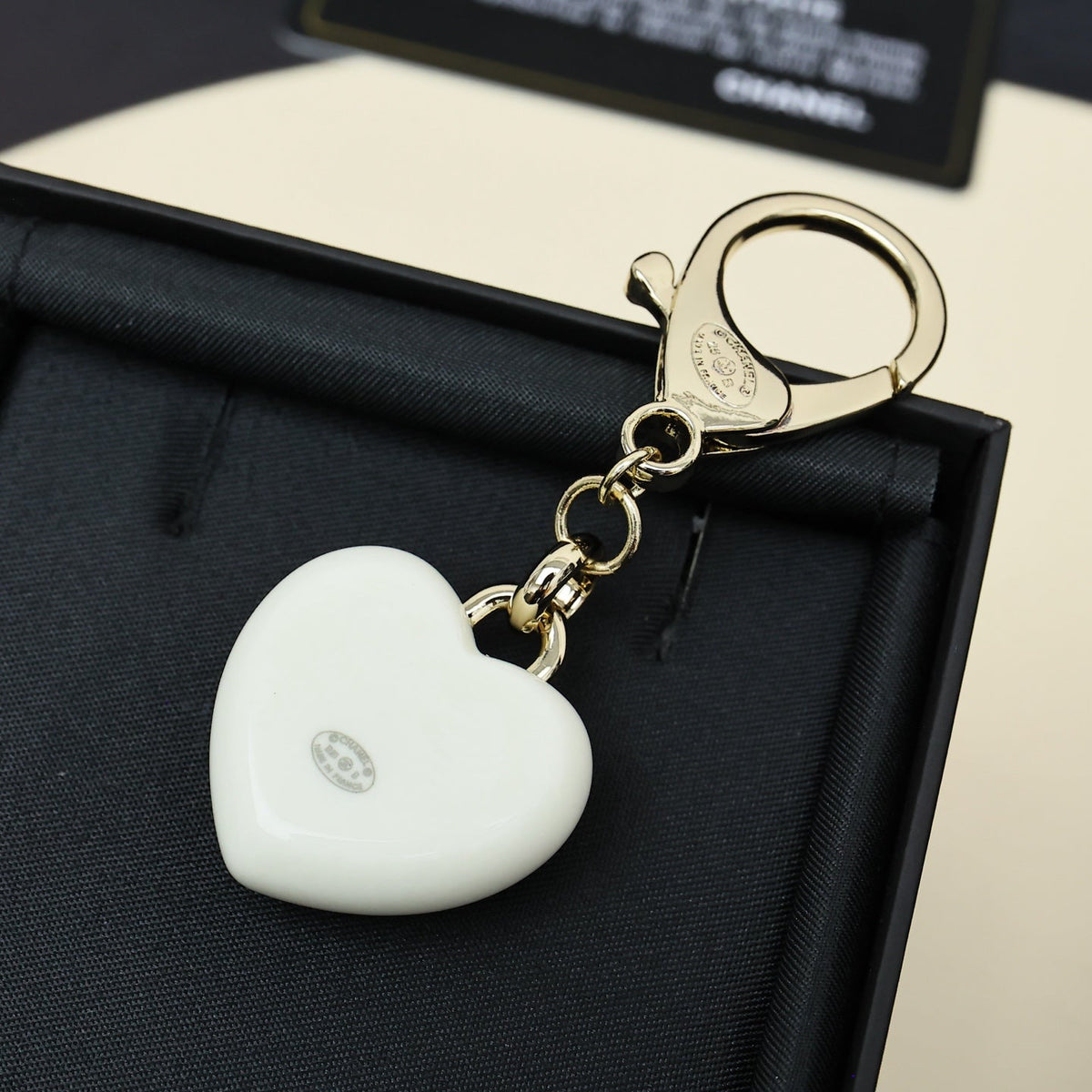 CHANEL Metal Heart Keychain Chain