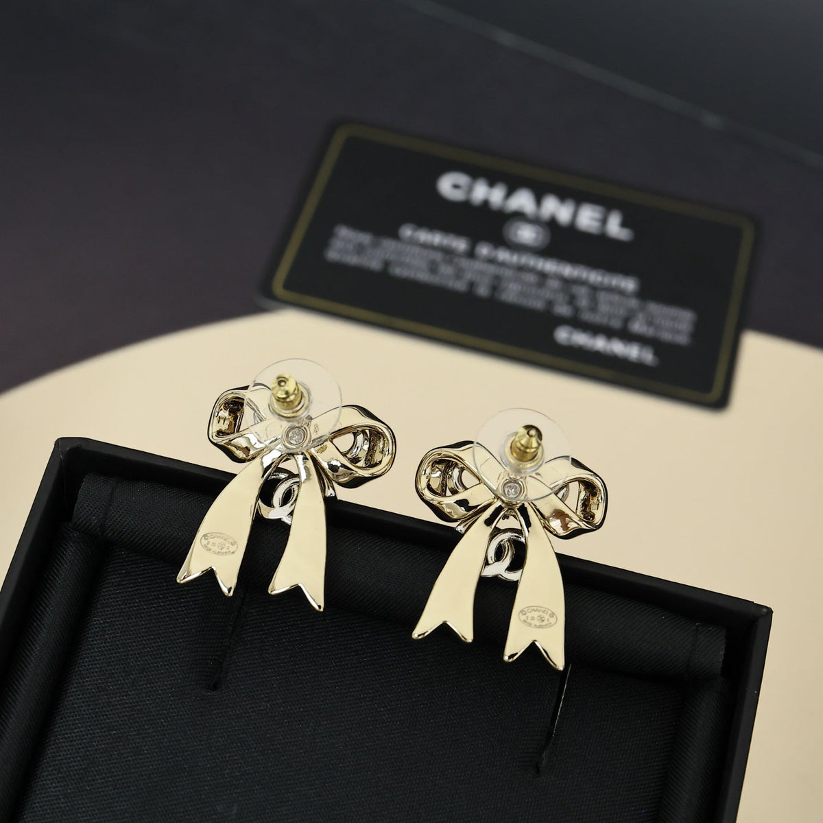 CHANEL Crystal Enamel Double-C Earrings