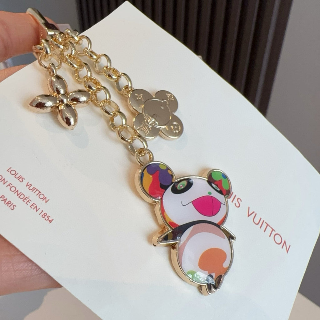 LOUIS VUITTON Brass Panda Bag Charm Keychain