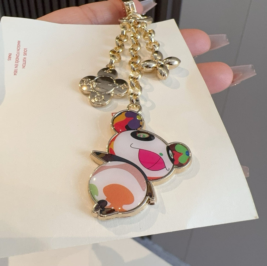 LOUIS VUITTON Brass Panda Bag Charm Keychain