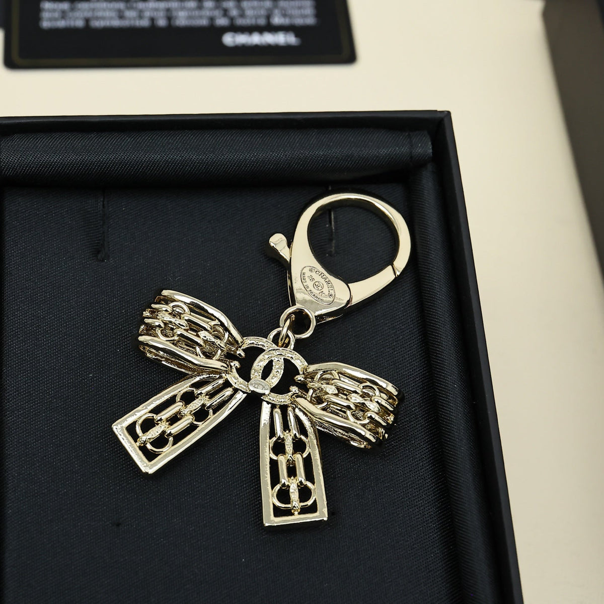 CHANEL Metal Bag Charm Keychain