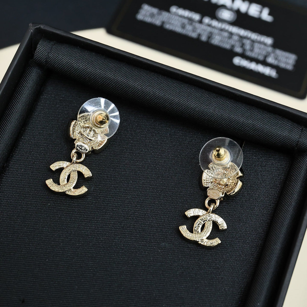 CHANEL Pearl Crystal Enamel Earrings