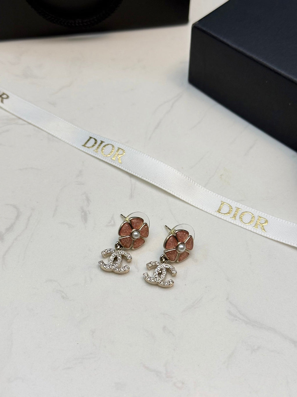 CHANEL Pearl Pink Earrings